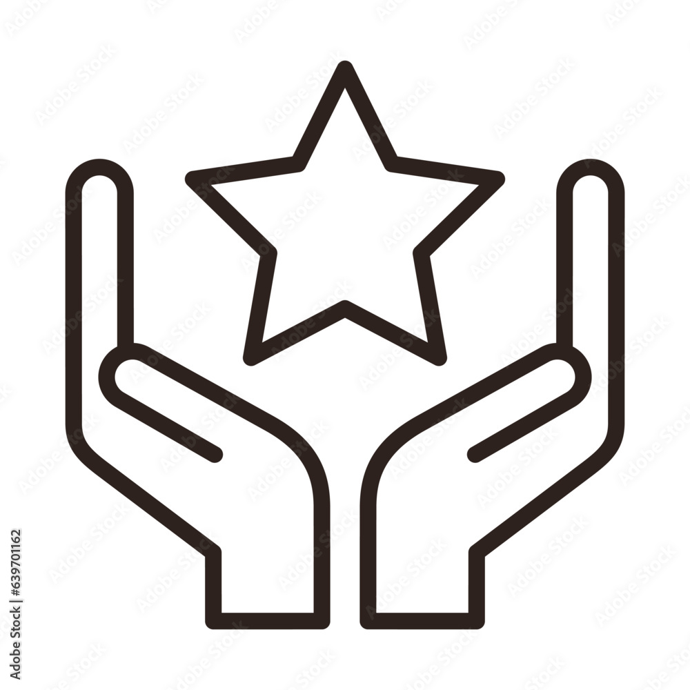 Ranking icon. Hands holding star Ranking icon. Hands holding star