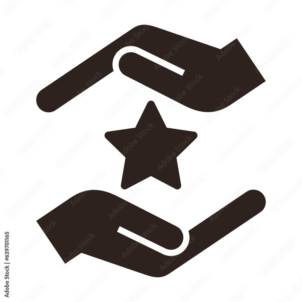 Ranking icon. Hands holding star Ranking icon. Hands holding star