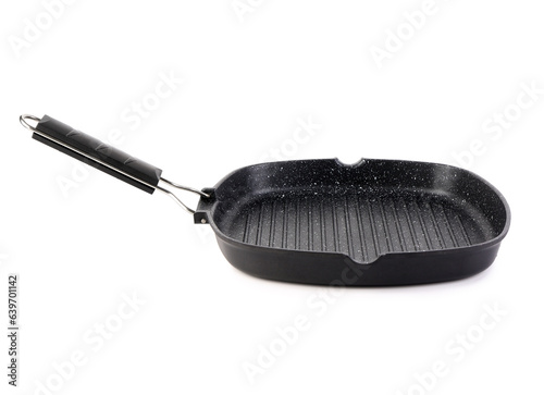 Grill pan isolated on white...