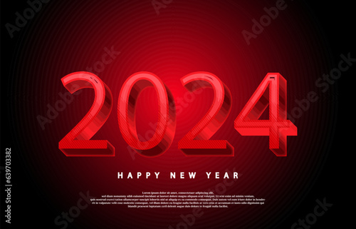 identical banner illustration with a touch of red. 2024 new year number design.