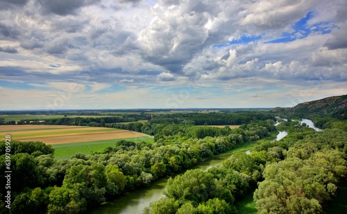 landscape of the River Danube from Davin Castle 