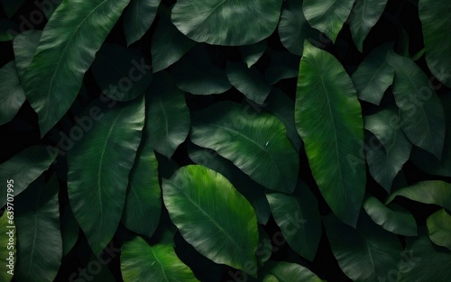 Luxuriant Foliage Natural Background Tropical