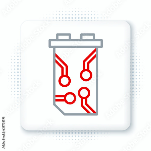 Line Video graphic card icon isolated on white background. Colorful outline concept. Vector