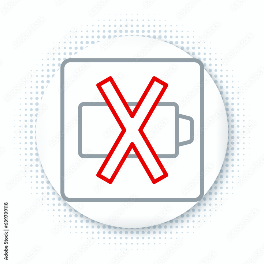 Line Battery charge level indicator icon isolated on white background. Colorful outline concept. Vector