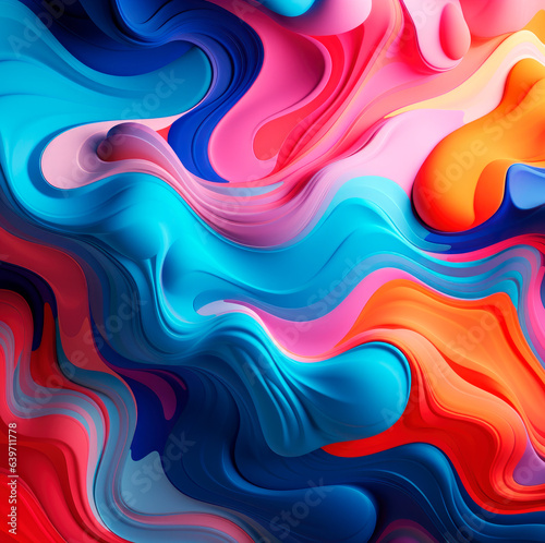 Vibrant Wave Patterns - Colored Abstract Background - Generative AI