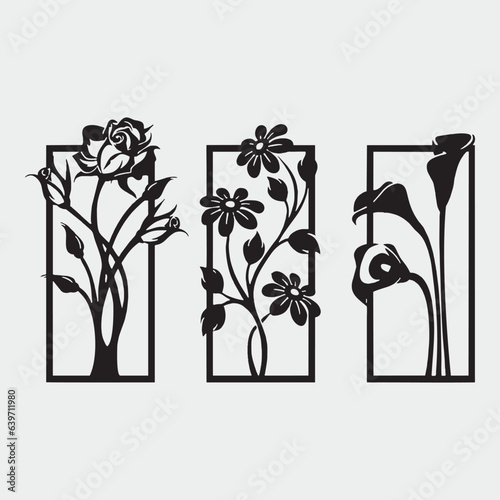 laser cut wall art flower ornament design