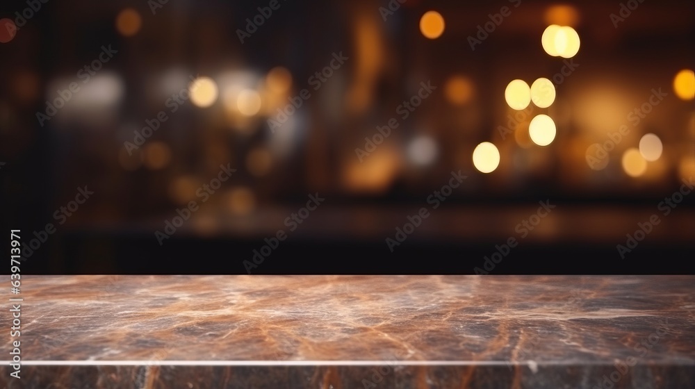 Photo of a marble table top with a blurred background