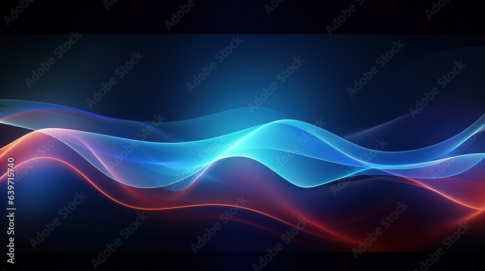 abstract blue background with wave. generative ai