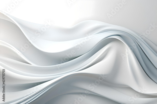 White background, Fabric texture, Silk fabric background, White textile, 3D Wave background © ins.dsign