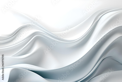 White background, Fabric texture, Silk fabric background, White textile, 3D Wave background