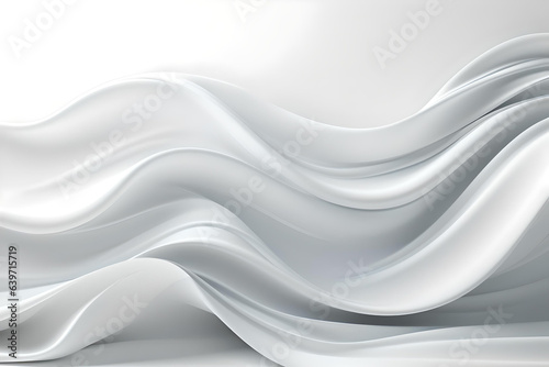 White background, Fabric texture, Silk fabric background, White textile, 3D Wave background