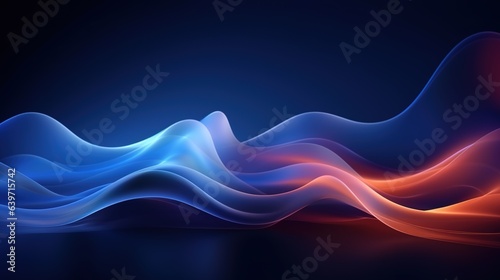 abstract blue background with wave. generative ai