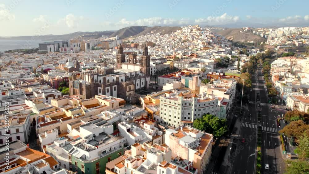 Aerial view of the the Las Palmas cityscape on Gran Canaria island, Spain Aerial view of the the Las Palmas cityscape on Gran Canaria island, Spain