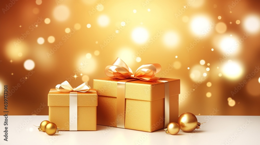 christmas background with gift boxes and balls. generative ai christmas background with gift boxes and balls. generative ai
