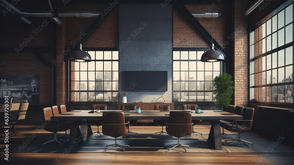 Conference room with a stunning cityscape view Conference room with a stunning cityscape view