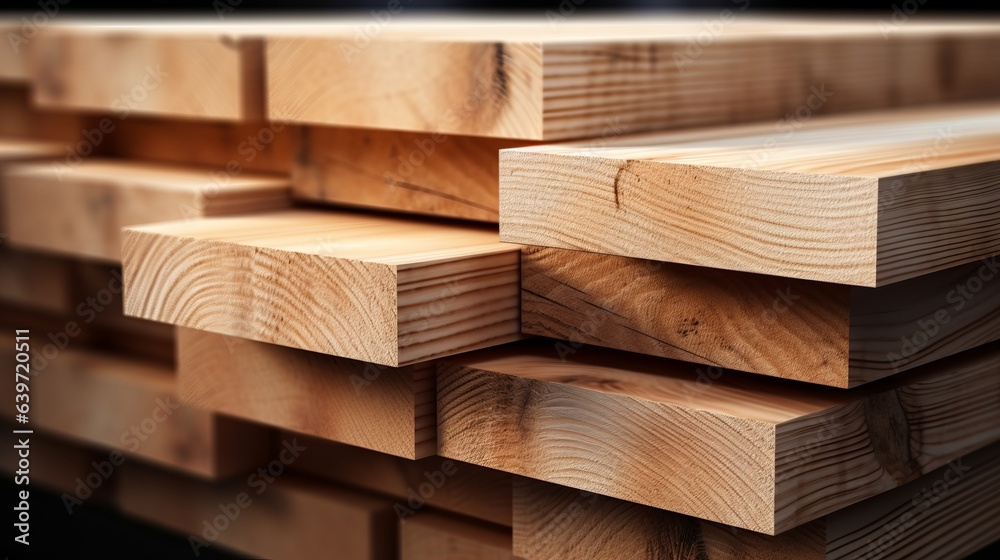 Photo of stacked wooden planks