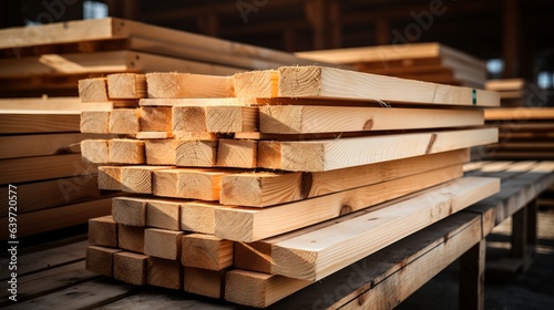Photo of a stack of wooden logs on a rustic wooden table