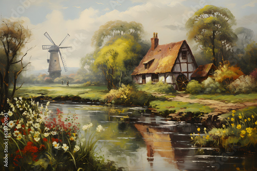 windmill in the autumn