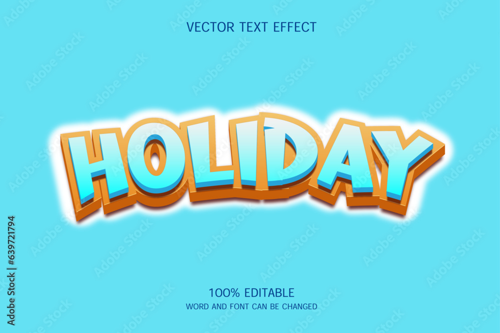 Vector editable text effect summer holiday text style