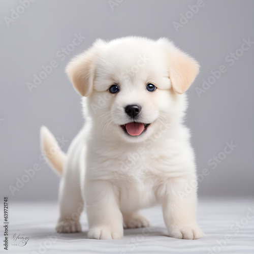 a cute white puppy