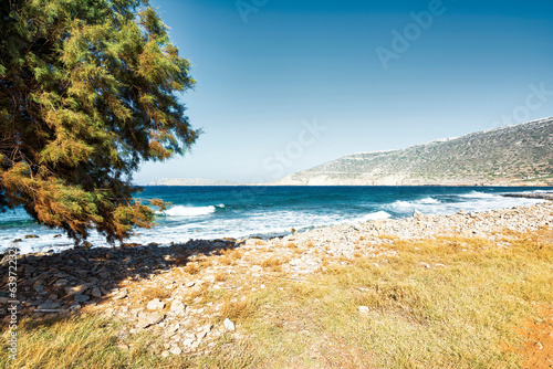 Rocky beach near the east coast of Crete, Greece