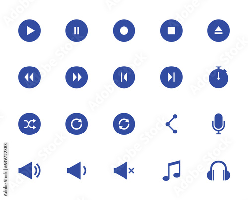 Music and video player control mark set