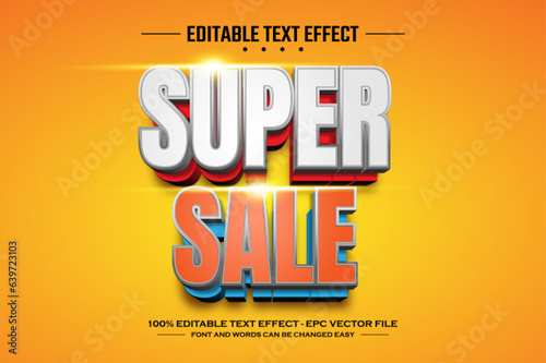 Super sale 3D editable text effect template