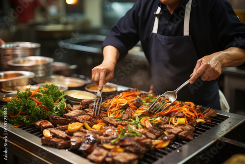 Top view of a Thai street food ,The market in Thailand is full of food. And will sell on the street,street food thailand