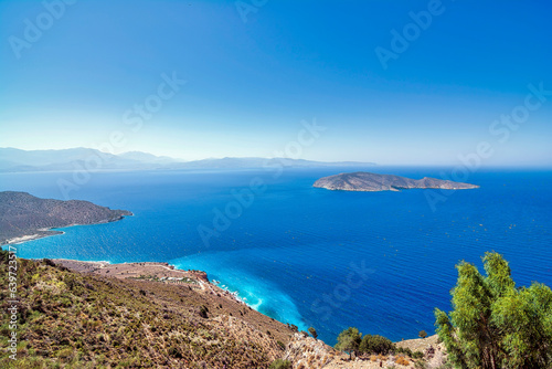 Rocky shoreline near the east coast of Crete, Greece