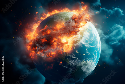 Global warming, carbon dioxide around the Earth, natural disasters