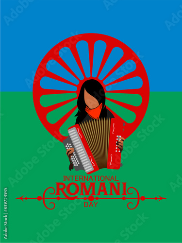 Vector illustration: International Romani Day.