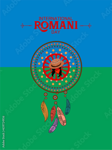 Vector illustration: International Romani Day.