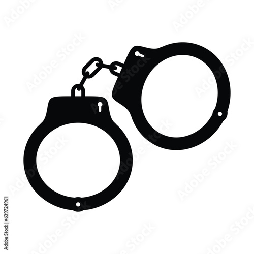 Handcuffs icon isolated on white, vector illustration