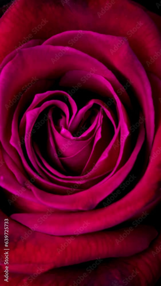 Red blooming rose close up. Vertical time lapse in 9:16 ratio. Smartphone and social media ready Red blooming rose close up. Vertical time lapse in 9:16 ratio. Smartphone and social media ready