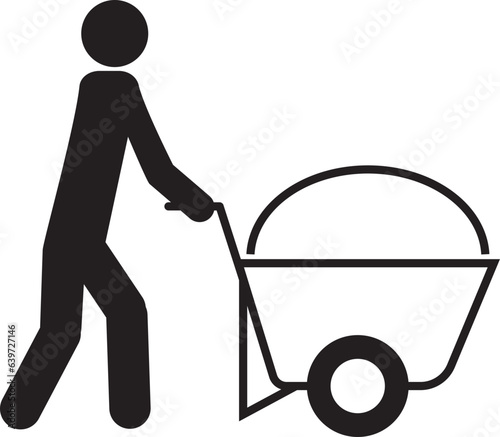 icon of a person pushing a sand cart