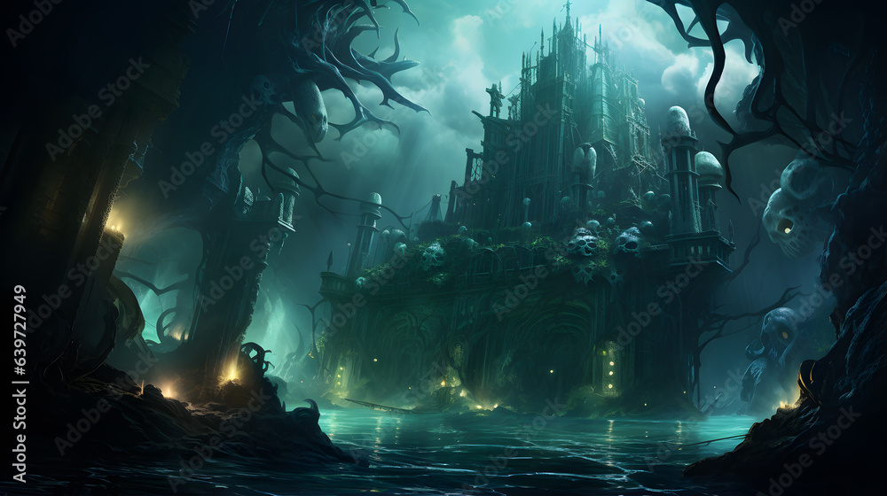 there is a castle in the middle of a lake with a lot of trees Generative AI there is a castle in the middle of a lake with a lot of trees Generative AI