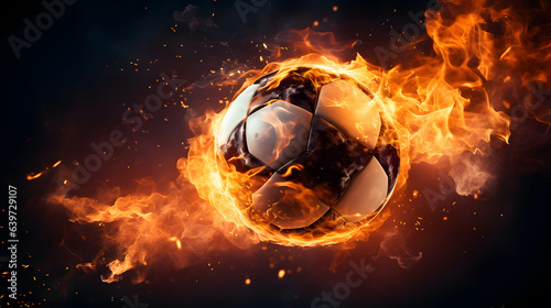 araffe ball in fire with a black background Generative AI