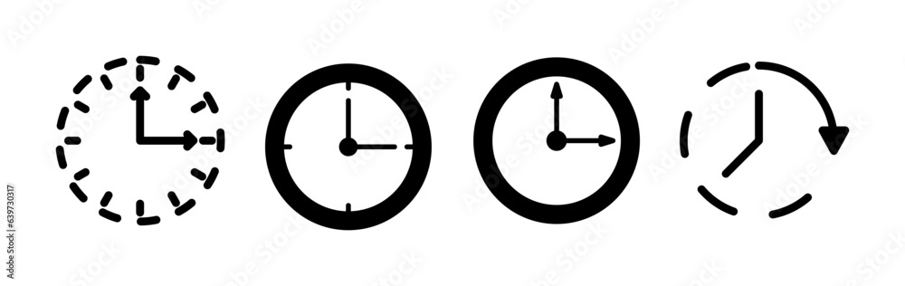 Clock icon. Time icon vector. Clock icon in trendy flat style isolated Clock icon. Time icon vector. Clock icon in trendy flat style isolated