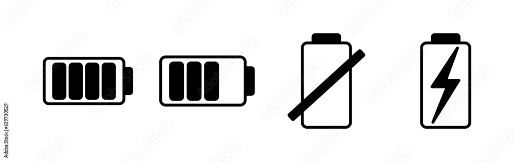 Battery icon vector. Battery charge indicator icon. Battery icon vector. Battery charge indicator icon.