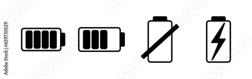 Battery icon vector. Battery charge indicator icon.