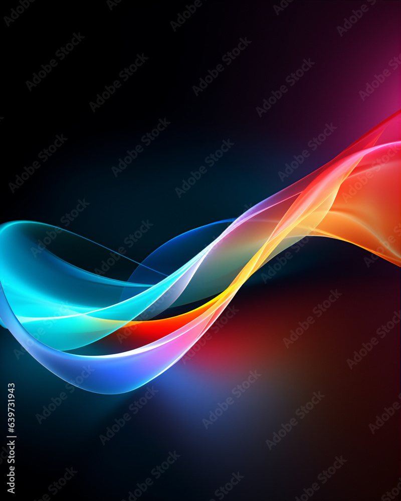 Naklejka premium colorful abstract light trail curve, random curve, random color, hyper realistic, beautiful dreammy light, 