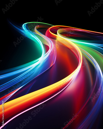colorful abstract light trail curve, random curve, random color, hyper realistic, beautiful dreammy light, 