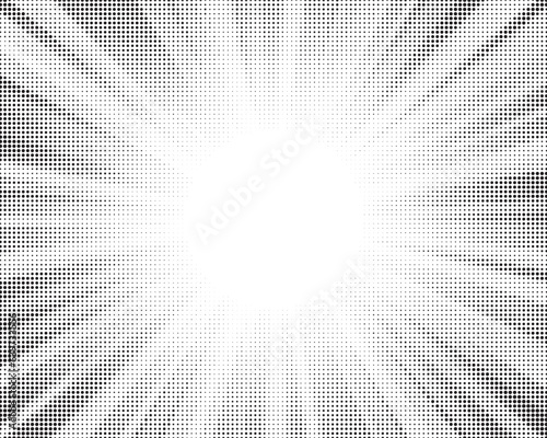 Halftone gradient sun rays pattern. Abstract halftone vector dots background. monochrome dots pattern. Vector background in comic book style with sunburst rays and halftone. Retro pop art design.