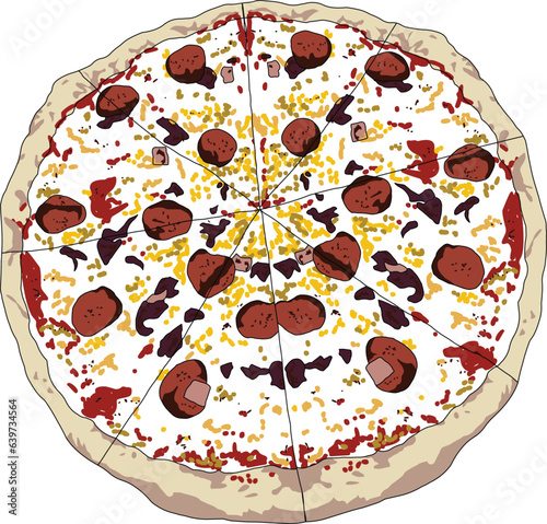 Pizza with Pepperoni, Sausage & bacon