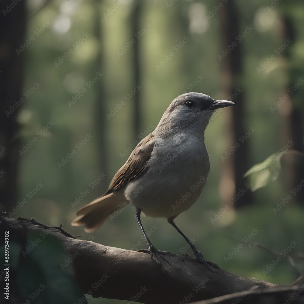 Fototapeta premium Pájaro posado en una rama de un árbol