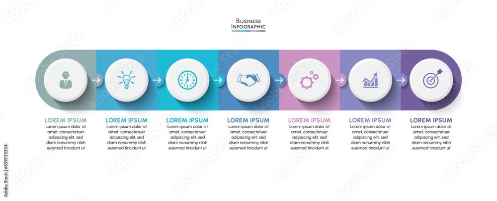 Vetor de Business data visualization. timeline infographic icons ...