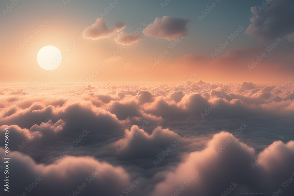 clouds and sun in the sky, Generative AI