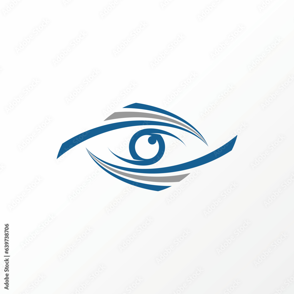 Logo design graphic concept creative abstract premium vector stock sign vision eye with 6 swoosh on top down Related to healthy care eyesight illusion Logo design graphic concept creative abstract premium vector stock sign vision eye with 6 swoosh on top down Related to healthy care eyesight illusion
