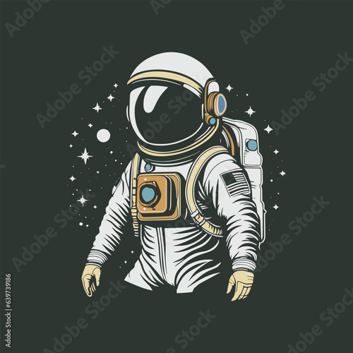 Astronaut vector illustration logo icon symbol for poster  tshirt