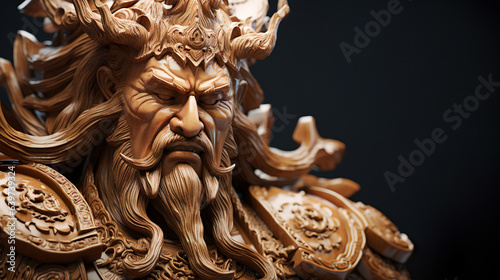 神の怒りを表現した木彫り像